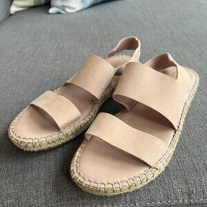 Cole Haan Cloudfeel Espadrille Platform Sandal in Pink Blush Nubuck Leather Sz 7